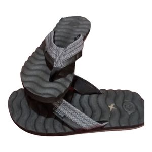 Kustom Buckle Men's Hummer DLX Flop Flops Black Gray Size 11